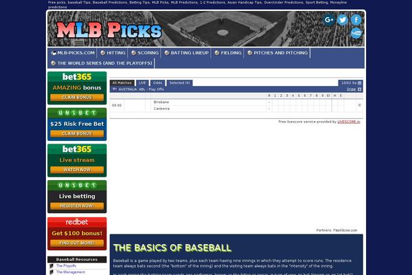 mlb-picks.com site used Livescore