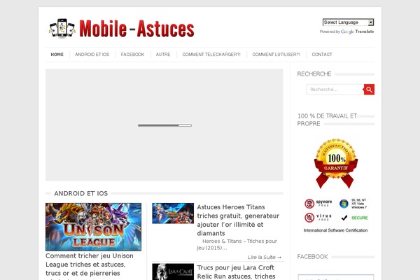 mobile-astuces.fr site used Leaf