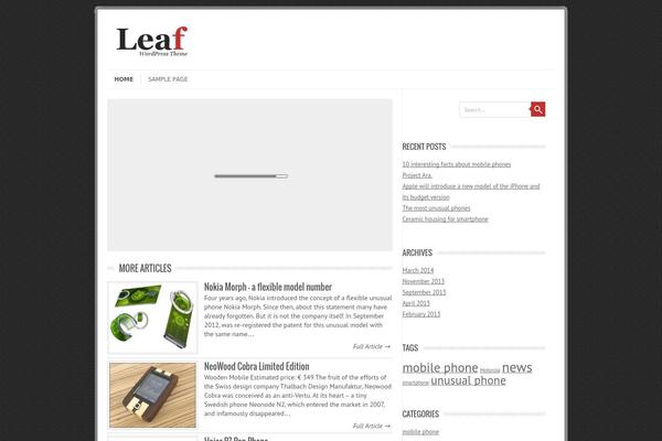 Leaf theme site design template sample