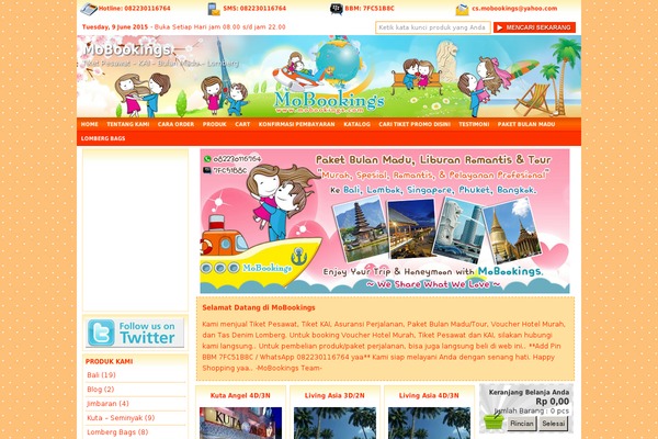 mobookings.com site used Indostore4-2pers