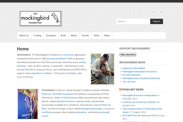 mockingbirdfoundation.org site used Simple Catch