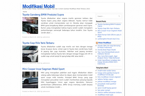 Tiga theme site design template sample