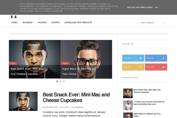 Caps theme site design template sample