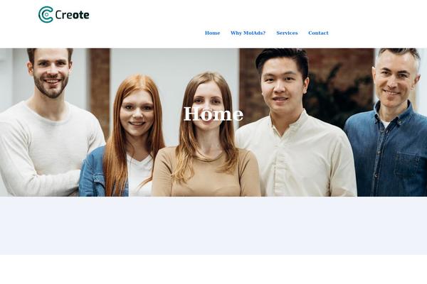 Creote theme site design template sample