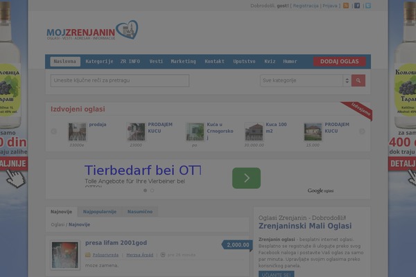 mojzrenjanin.com site used Oglasi