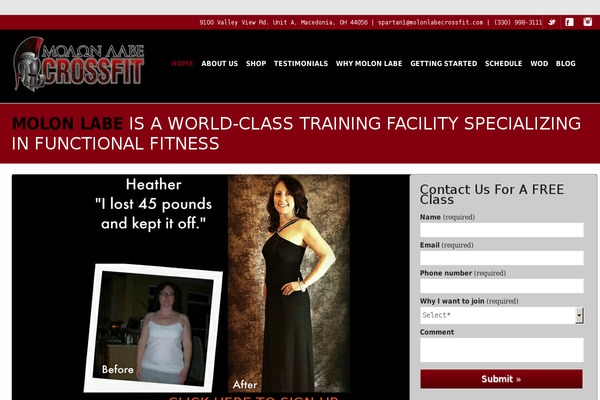 molonlabecrossfit.com site used Cleantheme2.1