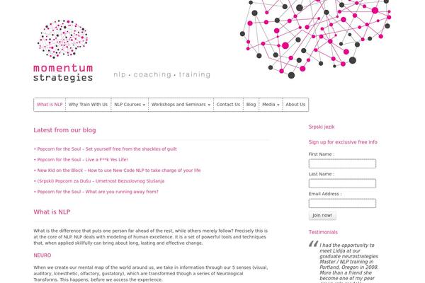 Momentum theme site design template sample