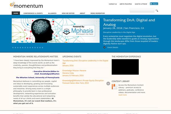 Momentum theme site design template sample