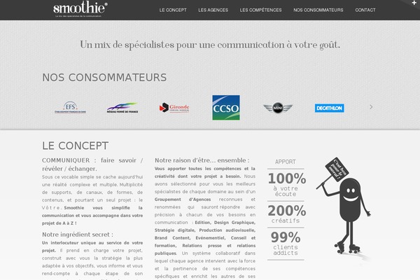 Smoothie theme site design template sample