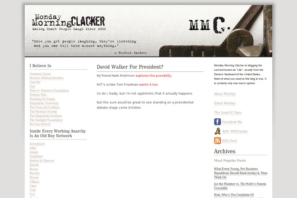 mondaymorningclacker.com site used Mmc