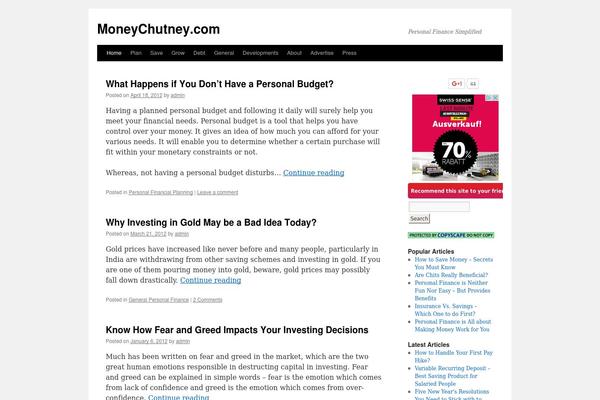 moneychutney.com site used Rocketpress-1-2