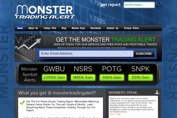 Monster theme site design template sample