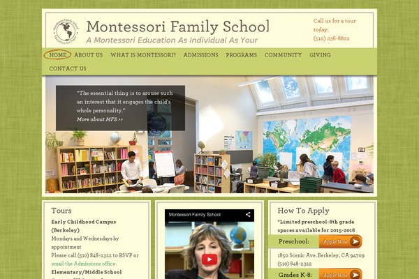 Montessori theme site design template sample