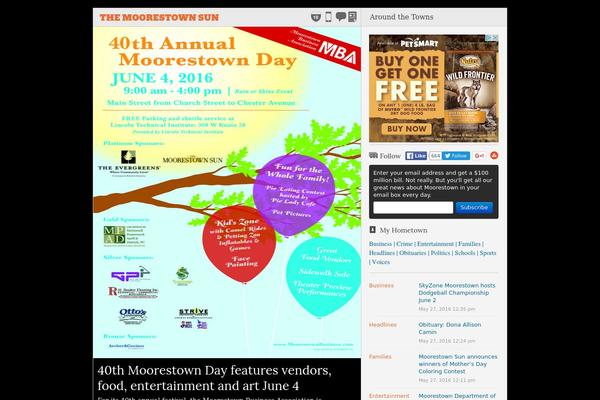 moorestownsun.com site used Newspaper