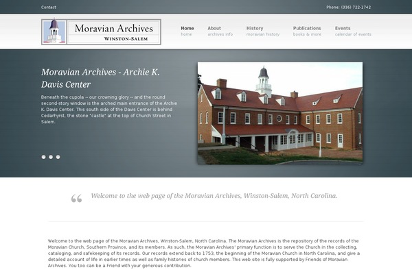 moravianarchives.org site used Endurance