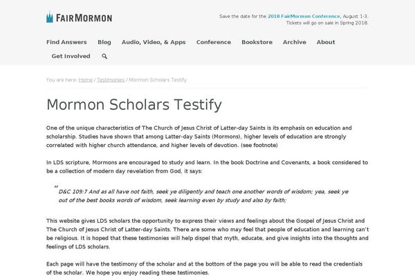 mormonscholarstestify.org site used Genesis-fairmormon