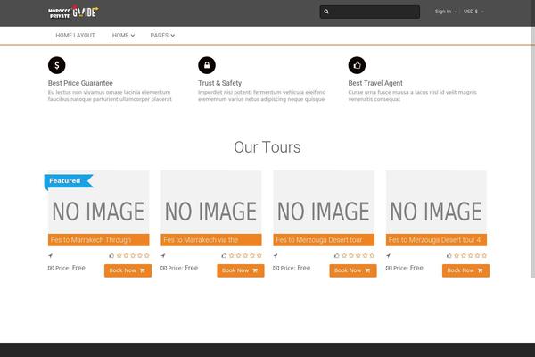 Traveler theme site design template sample