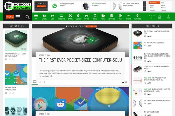 Magazine theme site design template sample