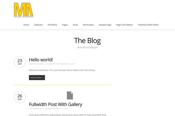 Mercury theme site design template sample