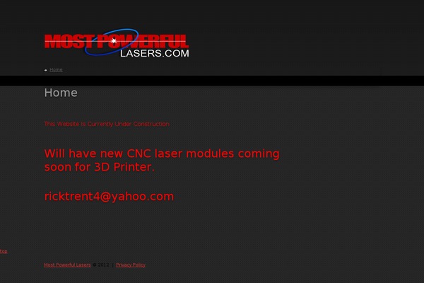 mostpowerfullasers.com site used Theme1809