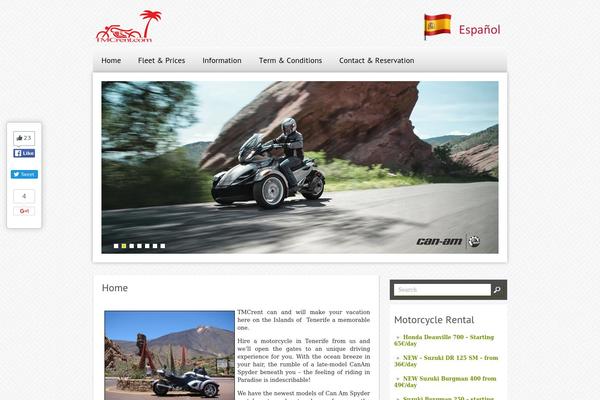 motorcyclehire-tenerife.com site used Bizcard