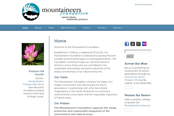 mountaineersfoundation.org site used Mountaineers