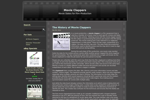 movieclappers.com site used Film-reel