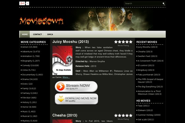 Moviestime theme site design template sample