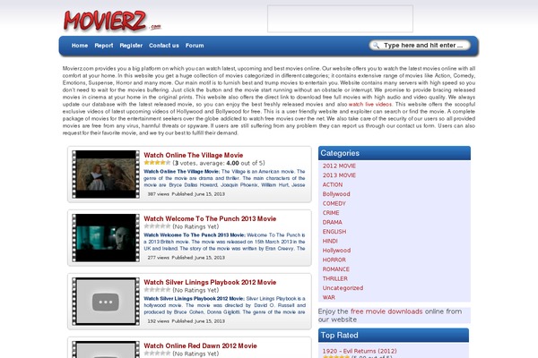 movierz.com site used Elastic-blog