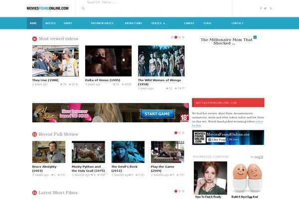 VideoTube theme site design template sample