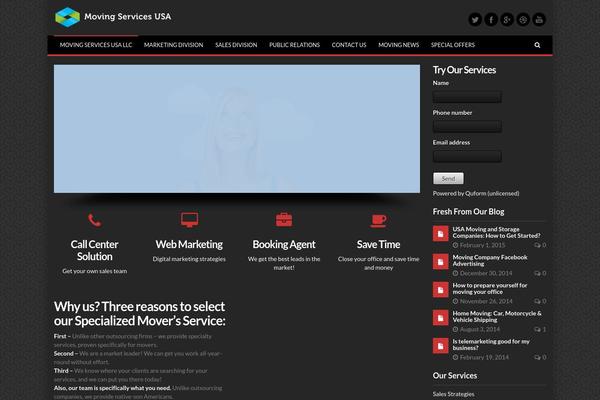 MX theme site design template sample