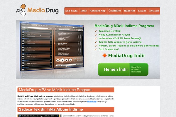 mp3indirmeprogrami.net site used Sam-download-tr