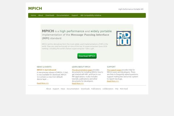 mpich.org site used Theme-mpich