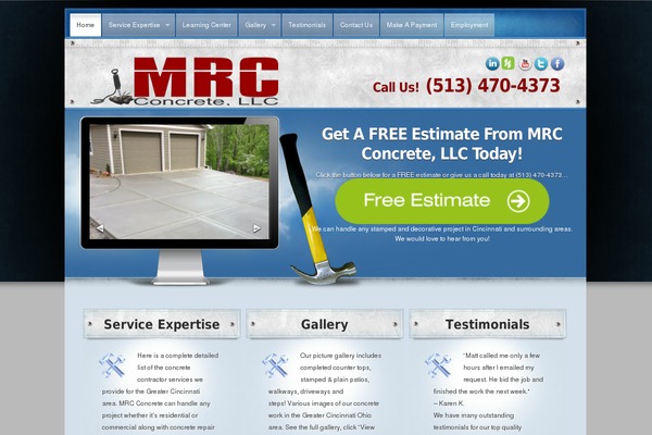 Contractor theme site design template sample