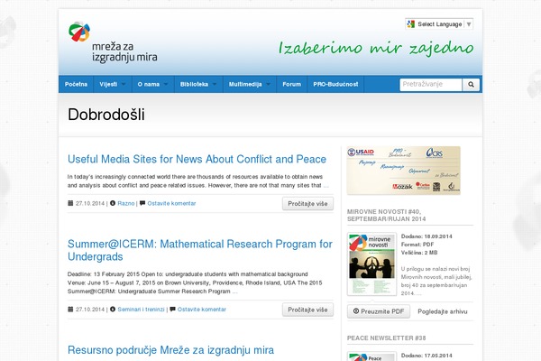 mreza-mira.net site used Mreza