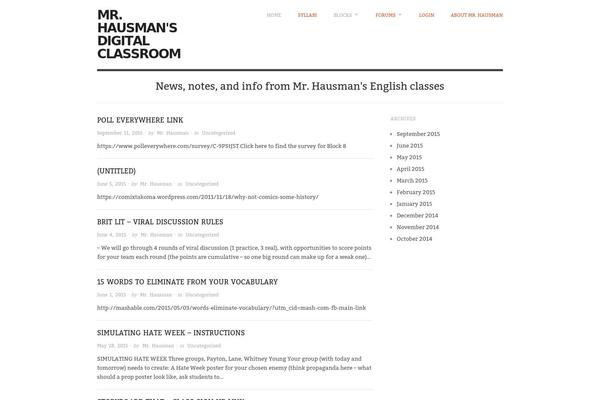 mrhausman.com site used Origin