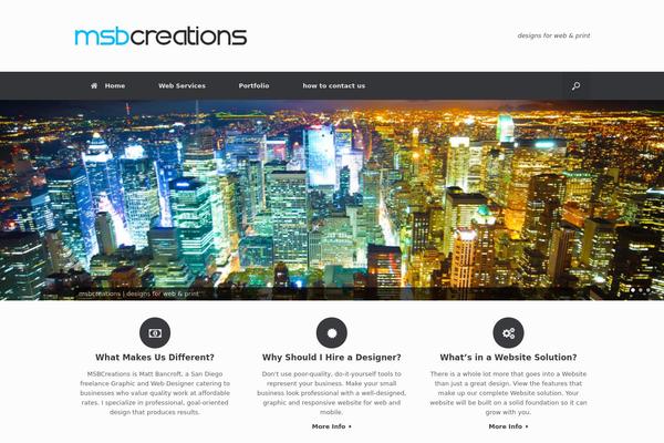 Vantage theme site design template sample