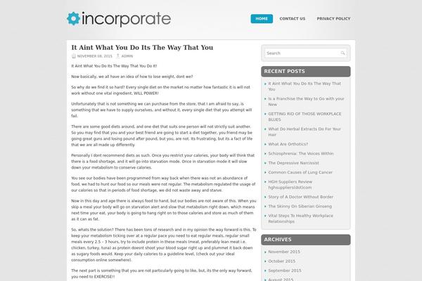 Incorporate theme site design template sample