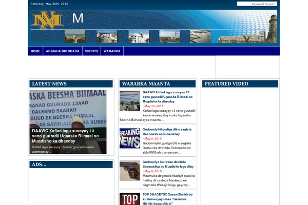 muqdishonews24.com site used Kalafogetheme