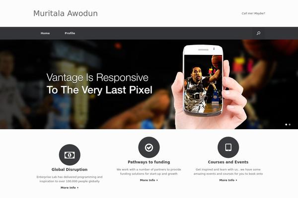 Vantage theme site design template sample
