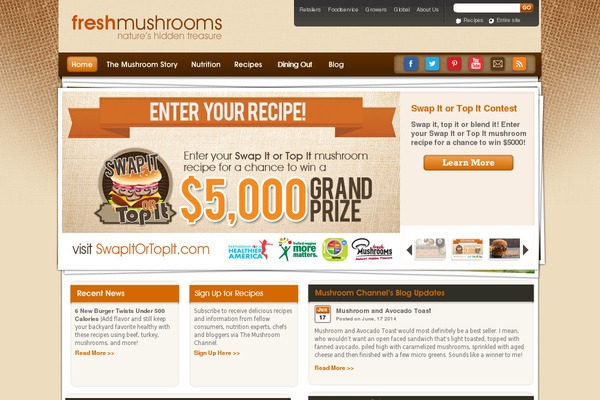 mushroom theme websites examples