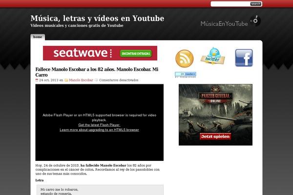 musicaenyoutube.com site used Studiopress_red
