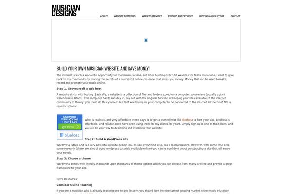 musiciandesigns.com site used Crescendo