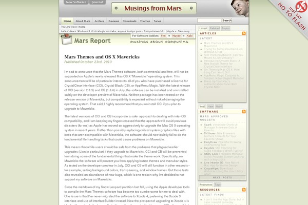 Mars theme site design template sample
