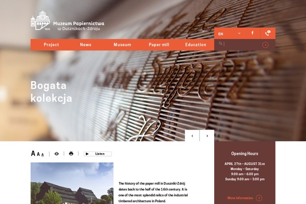 muzeumpapiernictwa.pl site used Okitheme