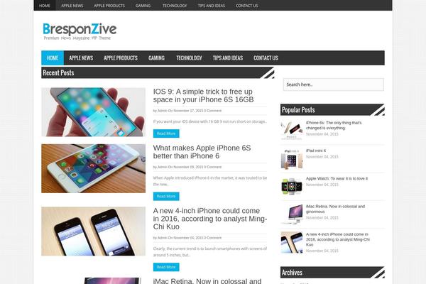 BresponZive theme site design template sample