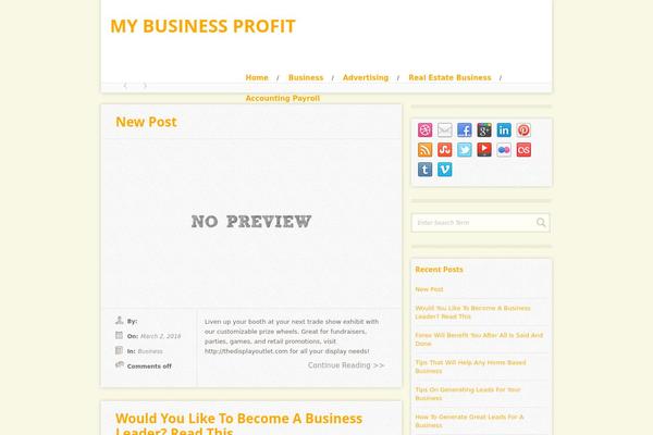 Instinct theme site design template sample