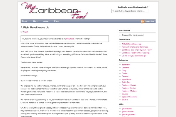 mycaribbeanfood.com site used Revolution-30