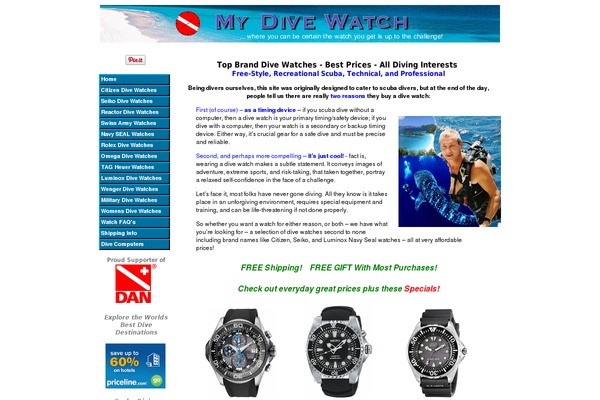 mydivewatch.com site used Coraline