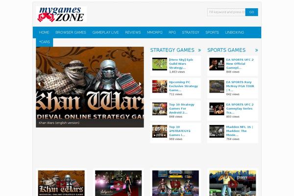 mygameszone.com site used Vidpress